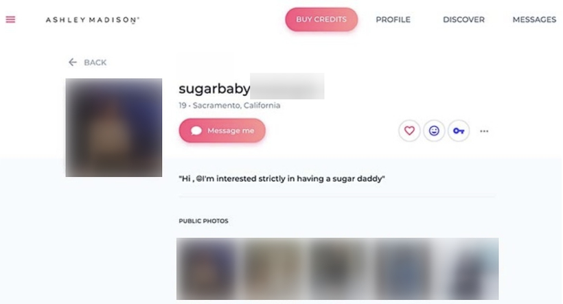 ashleymadison sugar baby profile